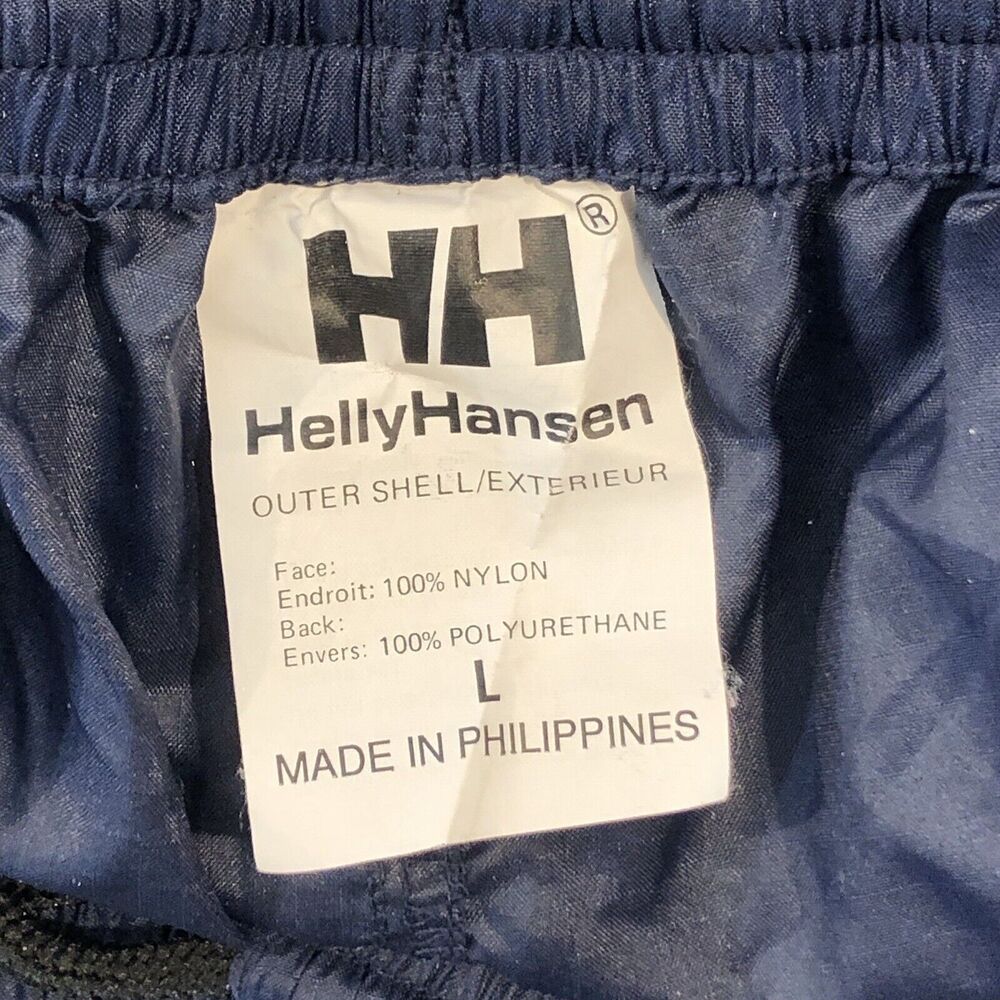 Helly Hansen Navy Nylon Shell Pants Sz L | Waterproof Outdoor Windbreaker - Picture 8 of 9